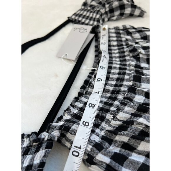 NWT Rails Size L Isabelle Off The Shoulder Top Black Gingham MSRP $138 - Picture 4 of 12